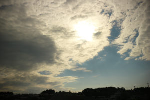 雲に隠れる太陽 阿見町 景観観光