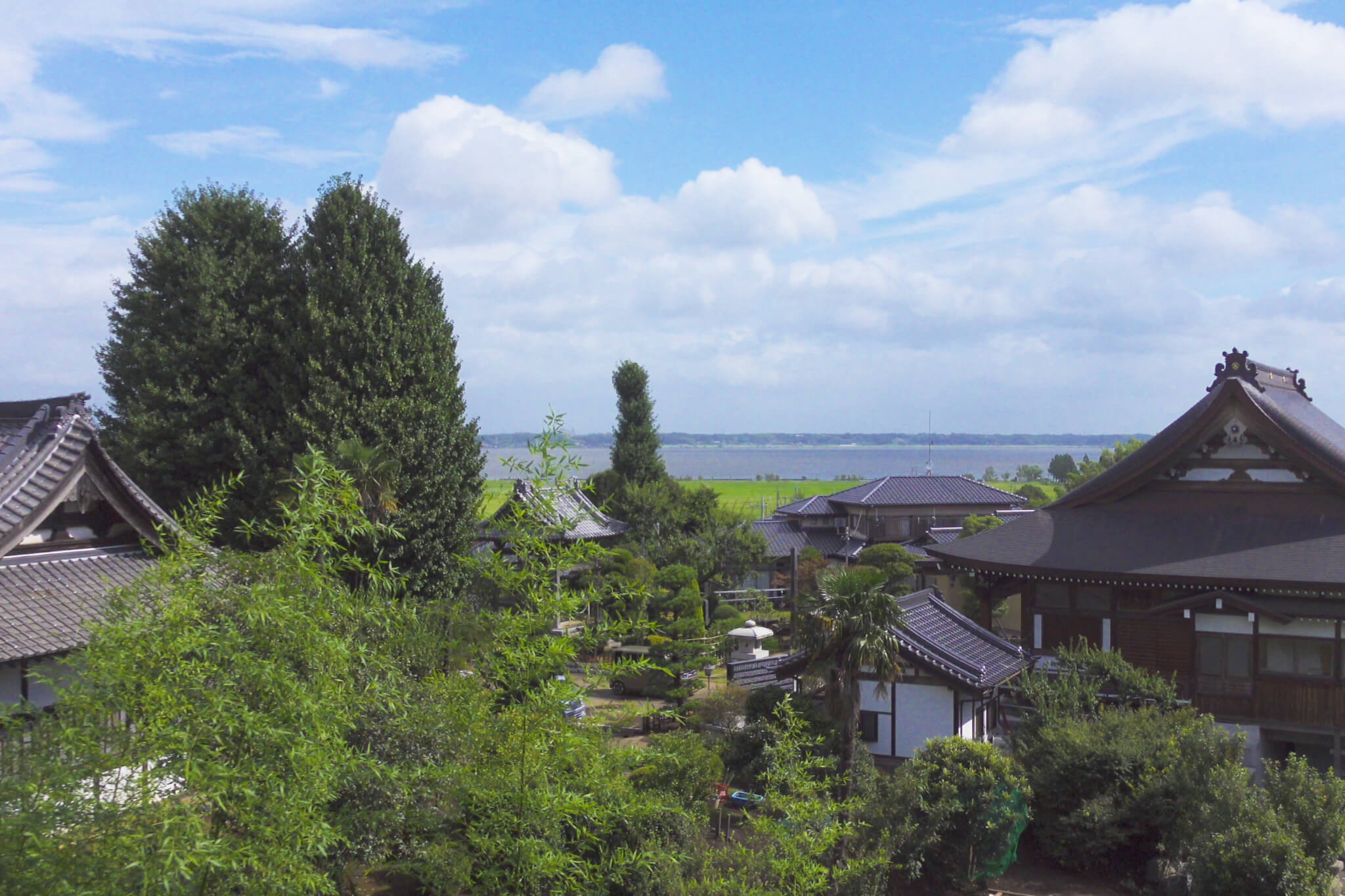 満徳寺(阿見町)の墓地から霞ヶ浦を眺める